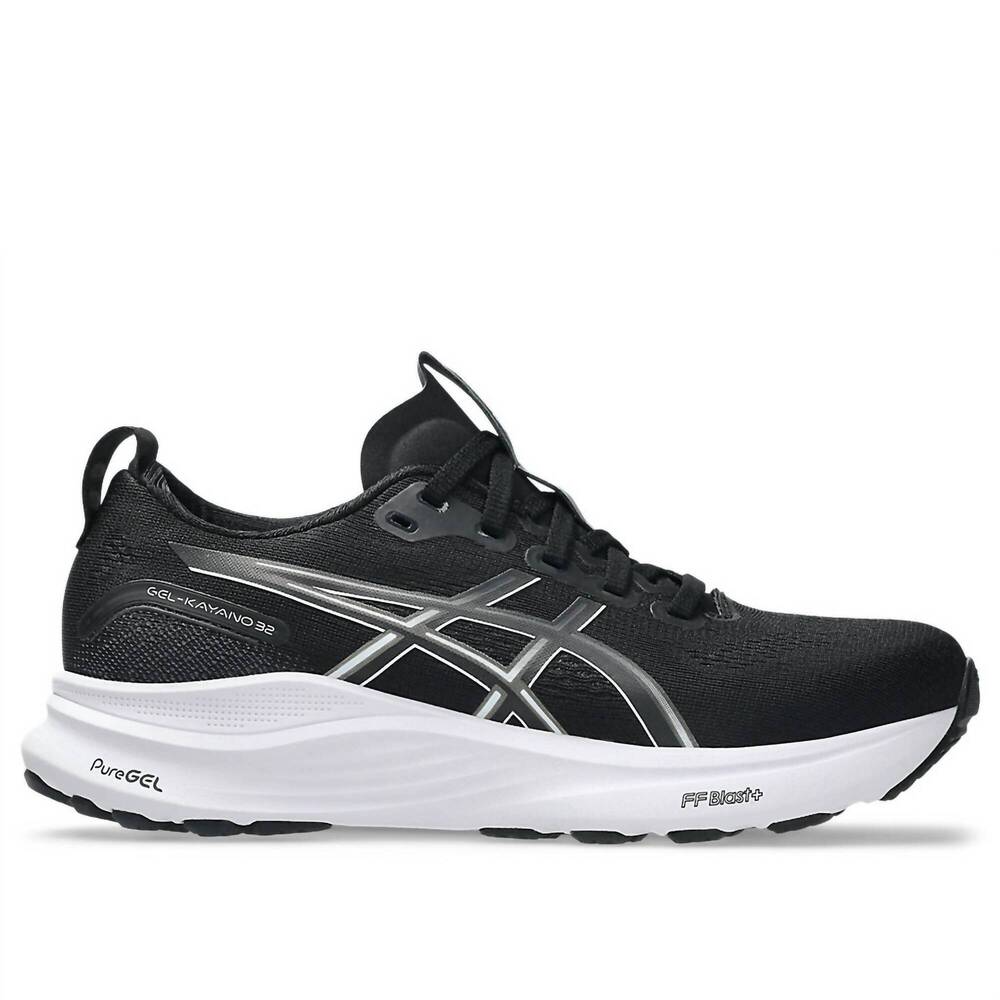 NEW ASICS women's gel-kayano 32 running shoes in black/white